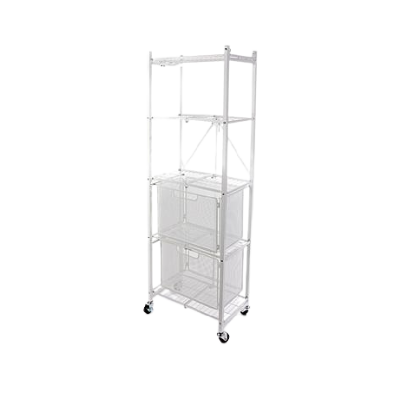 Origami 5-Shelf Slim Pantry Rack w/Drawers Organizer - No Assembly Required
