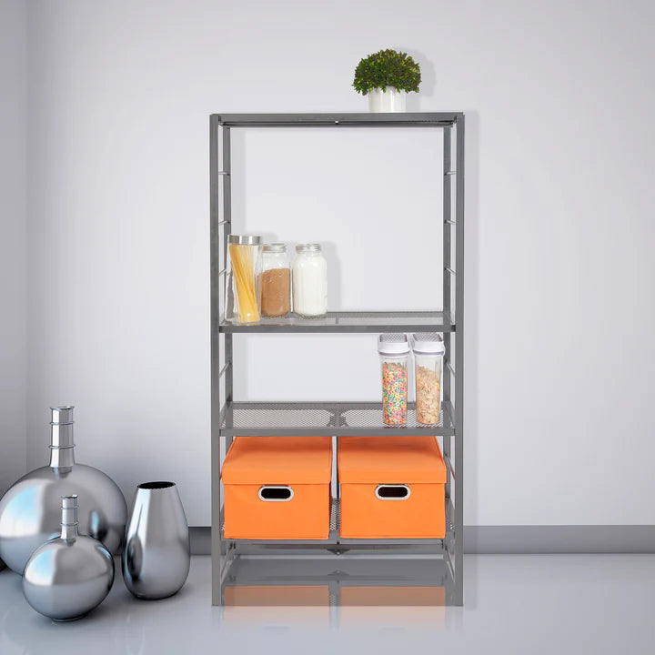 Origami Adjustable Powder Coated Steel Rack with Removable Shelves