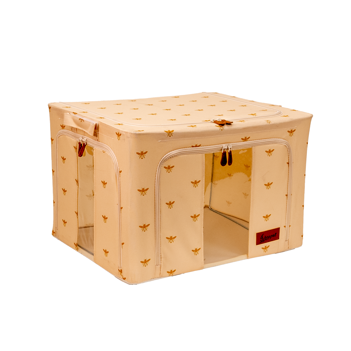 Hoppel Large Collapsible Triple Entry Pop Up Storage Bin (60 liters / 16 gallons)