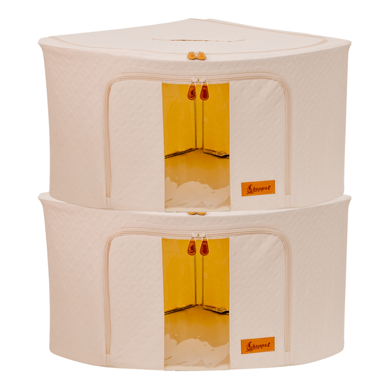 Hoppel Embossed Vegan Leather 2-Pack Collapsible Triple Entry Pop Up Storage Bins - Choose From 5 Sizes!