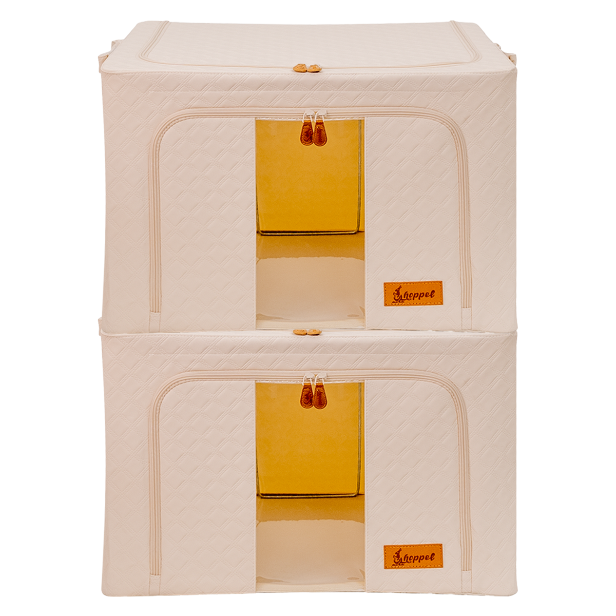 Hoppel Large Collapsible Triple Entry Pop Up Storage Bin (60 liters / 16 gallons)- 2 Pack