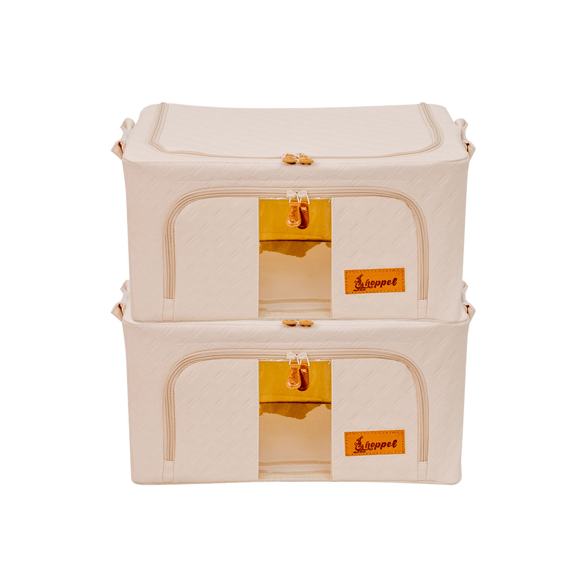 Hoppel Small Collapsible Triple Entry Pop Up Storage Bin (24 liters / 6.5 gallons) - 2 Pack