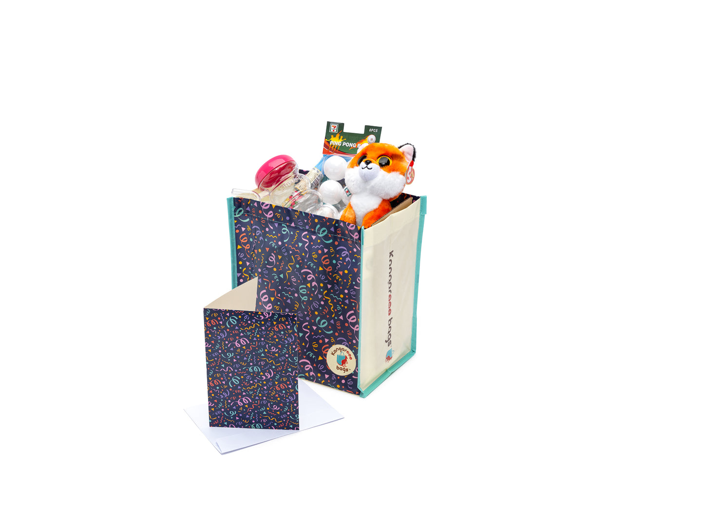 3in1 Premium Reusable Gift Mailer Bag 5 Totes in 3 Sizes All with Greeting Cards