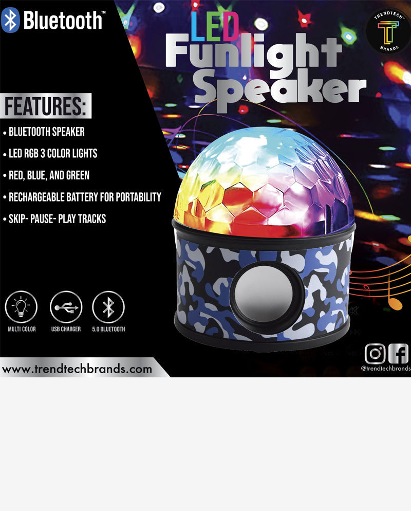 Blue Camo Wireless Fun Light Speaker