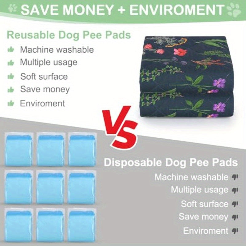 Aristo Mats LuxeGuard Mat – The Ultimate in Pet Care Luxury & Protection - Black Floral 18" x 24"