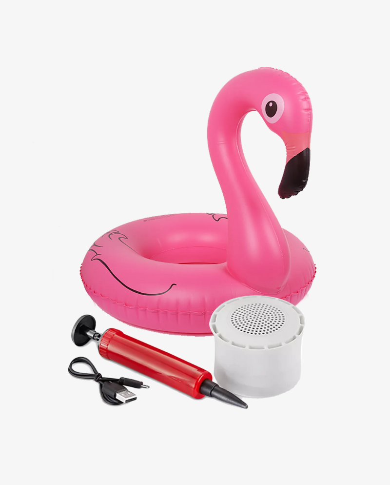 Aqua Jams Pink Flamingo Bluetooth Inflatable Floating Speaker & Cup Holder