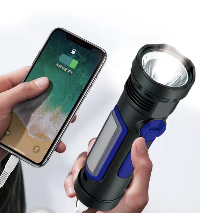 Emergency Flashlight with AM/FM/Weather Radio, Manual Crank, Solar Recharge, Desk Light, SOS, Audio Alarm