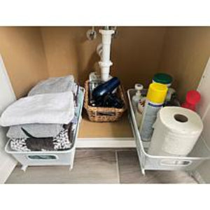Origami Under-Cabinet Drawer with Basket Storage and Organizer Set of 2