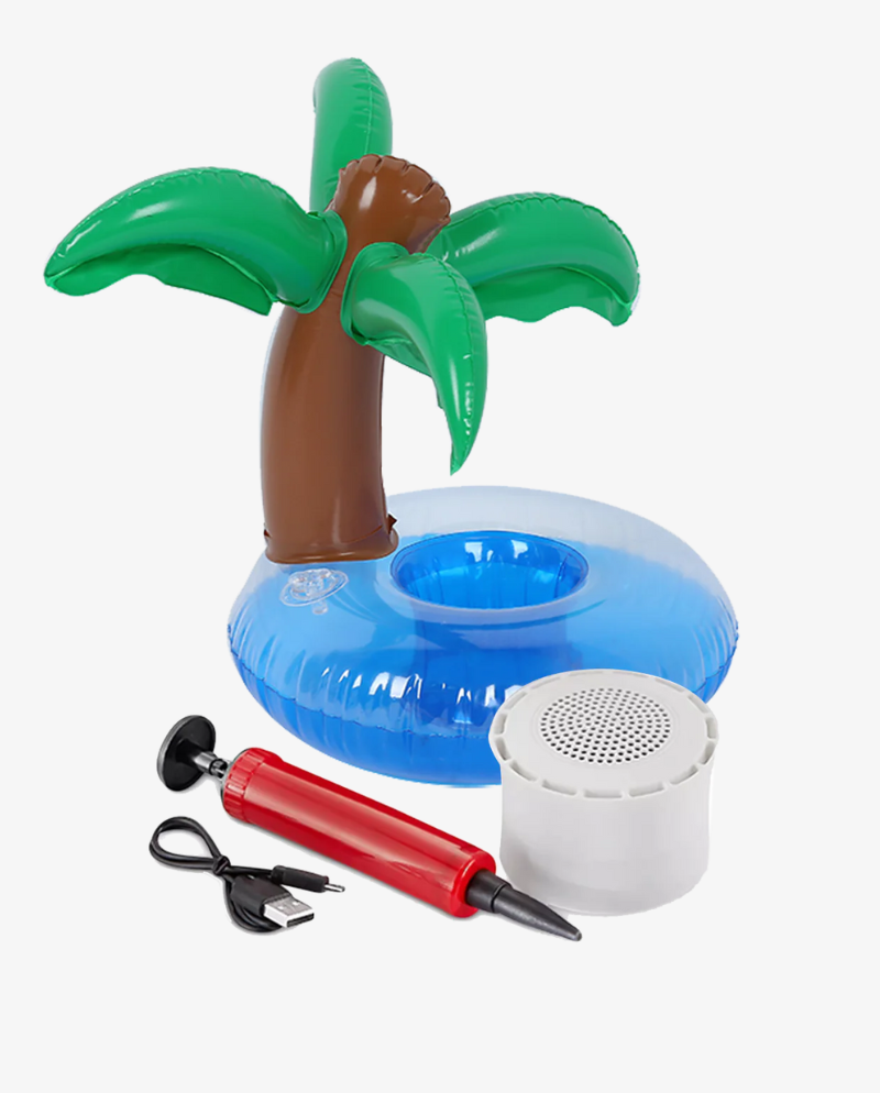 Aqua Jams Palm  Tree Bluetooth Inflatable Floating Speaker & Cup Holder