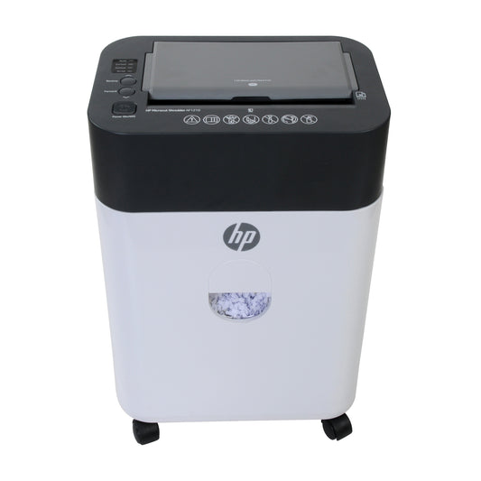 HP 120Sheet Auto Feed MicroCut Shredder - Paper and Credit Cards, 0.86hp Motor, 4.5Gallon Basket, Caster Wheels