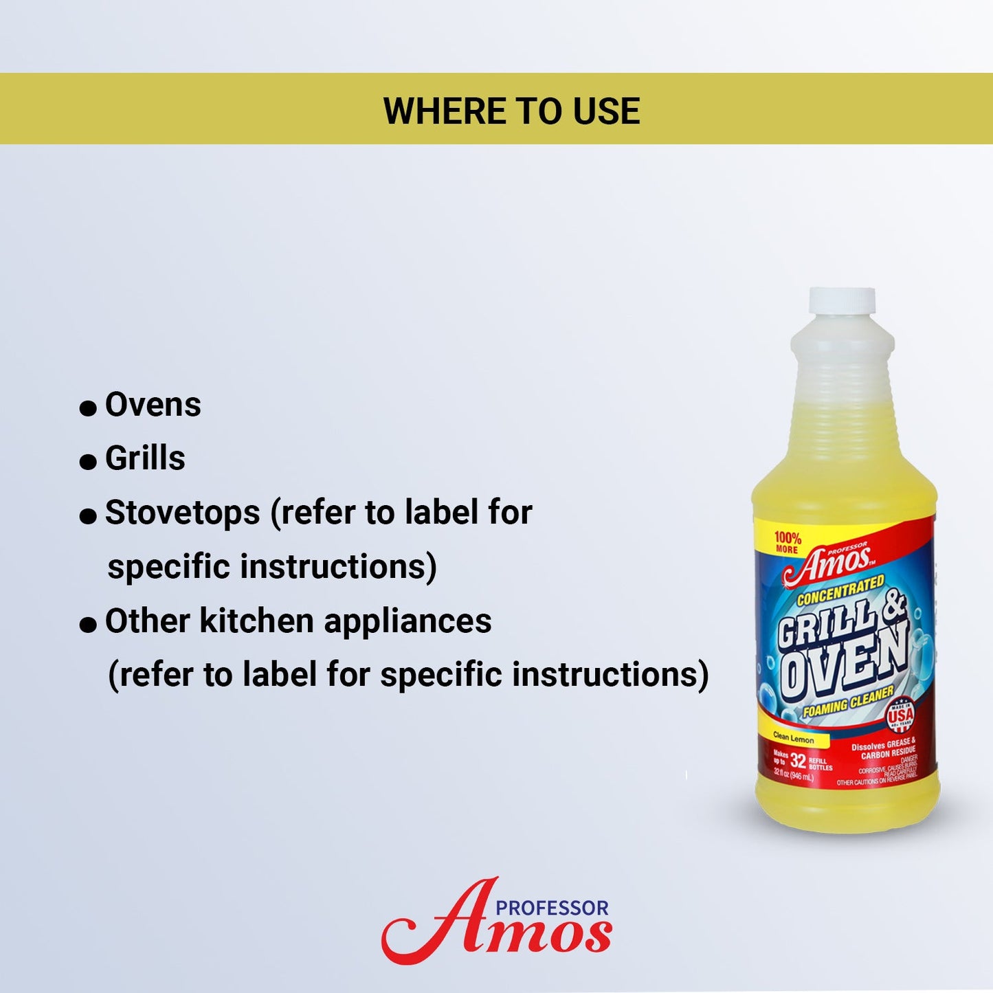 Professor Amos Grill & Oven Concentrate Cleaner | 32 Oz Kit