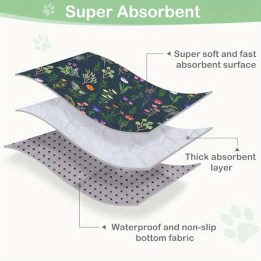 Aristo Mats LuxeGuard Mat – The Ultimate in Pet Care Luxury & Protection - Black Floral 18" x 24"