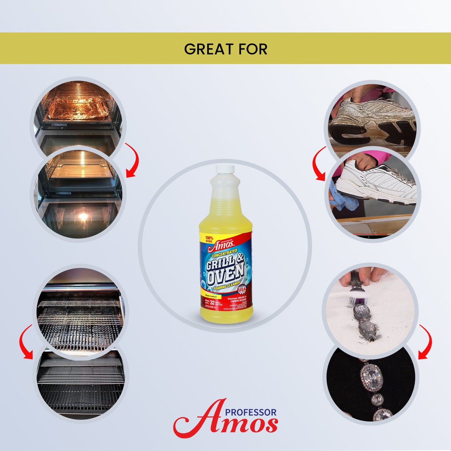 Professor Amos Grill & Oven Concentrate Cleaner | 32 Oz Kit