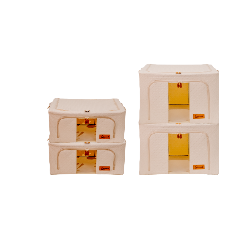 Hoppel Closet Organizer Bundle - Includes 2 Medium Bins + 2 Large Bins