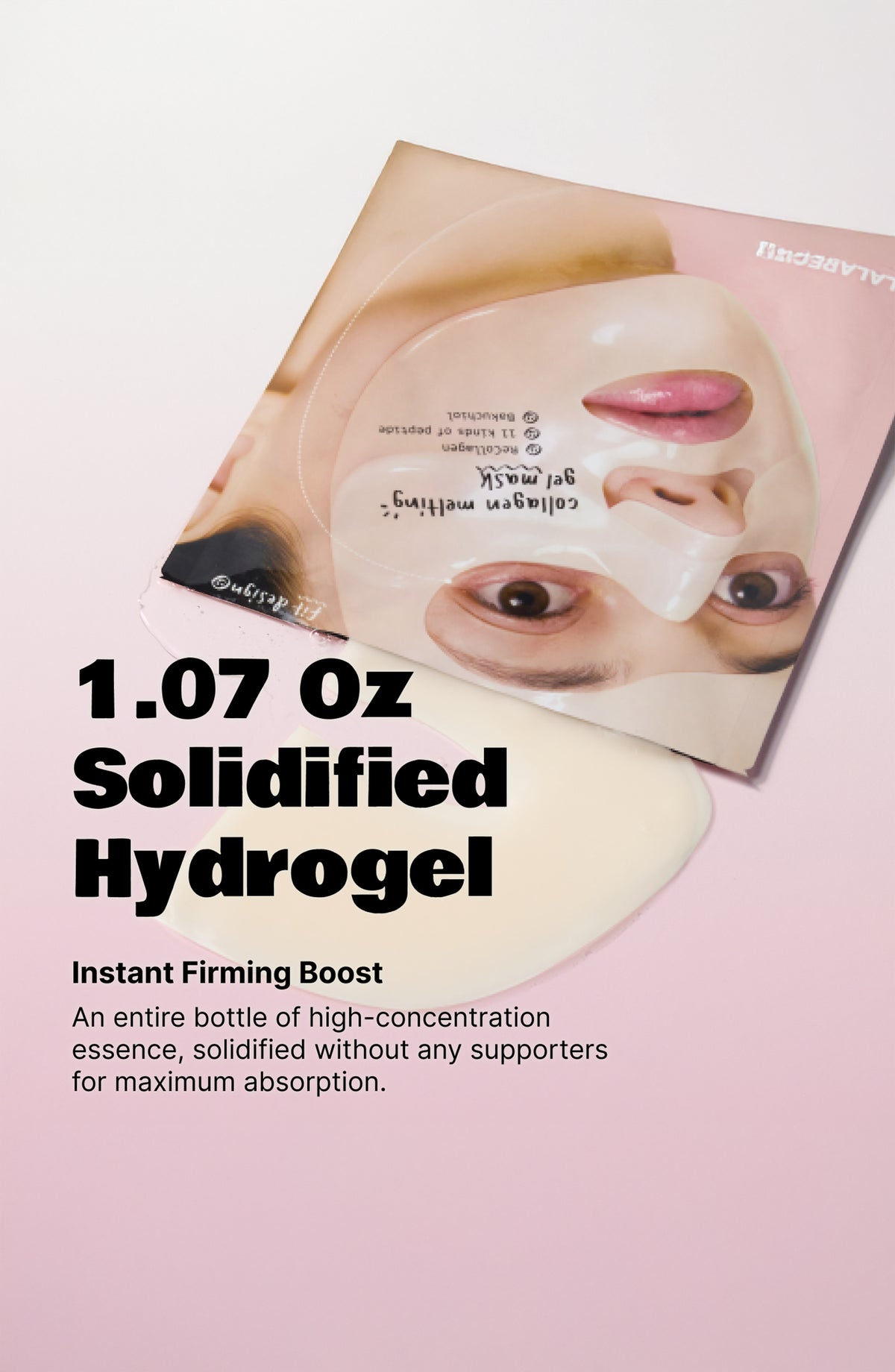 LALARECIPE Collagen Melting Gel Mask, 4D Fit, improves elasticity, smoothness for fine lines and skin texture, boosts firmness. 4 Masks Included.