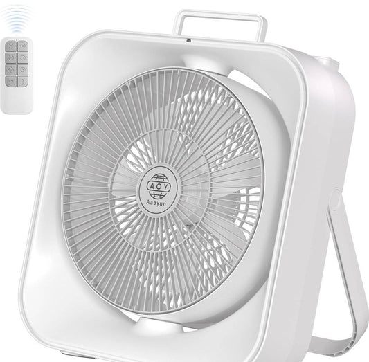 Rechargeable Cordless Desktop Fan with 8 Speeds, 120 Degree Horizontal Oscillation, Night Sleep and Natural Wind Modes, Timer Function, Remote Control