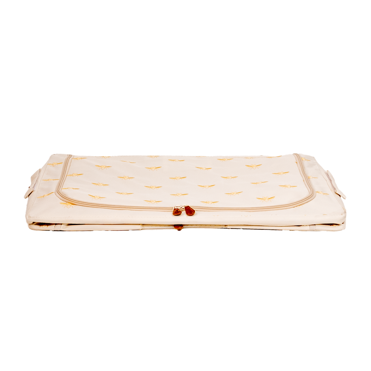 Hoppel X-Large Collapsible Triple Entry Pop Up Storage Bin (80 liters / 21 gallons) - Embroidered Gold Royal Bee