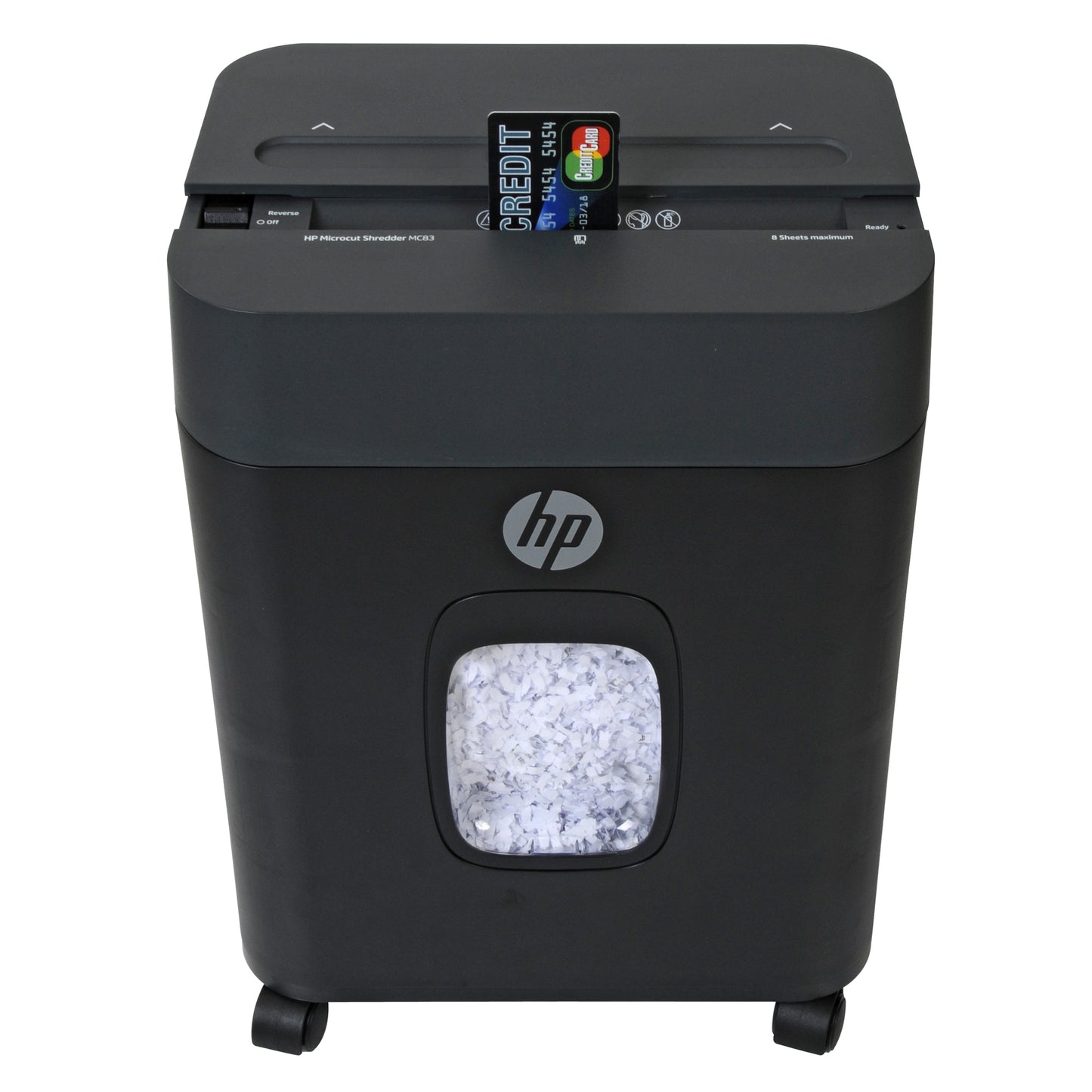 HP 8Sheet Microcut Shredder - Paper and Credit Cards, 3.4Gallon Basket, Caster Wheels