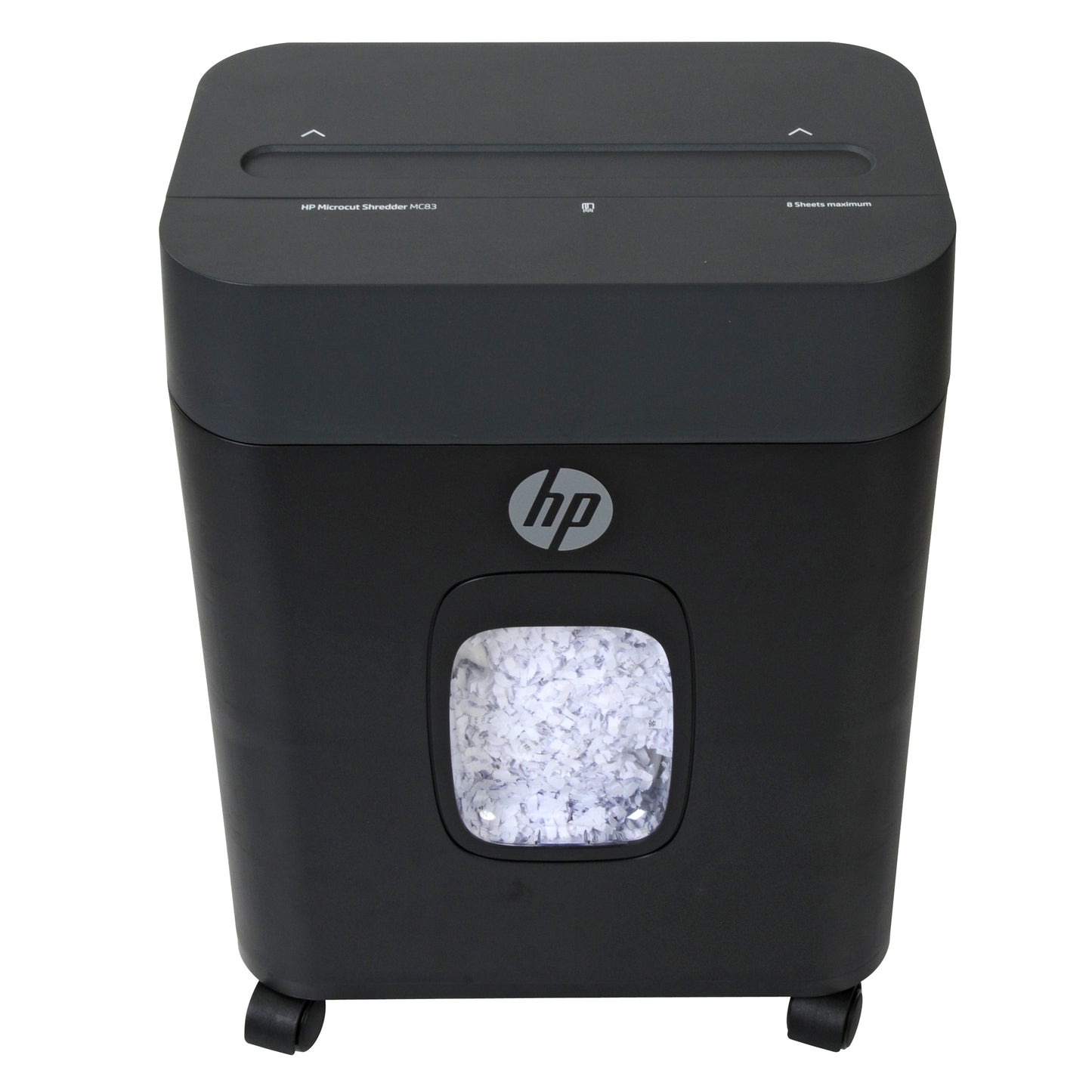HP 8Sheet Microcut Shredder - Paper and Credit Cards, 3.4Gallon Basket, Caster Wheels