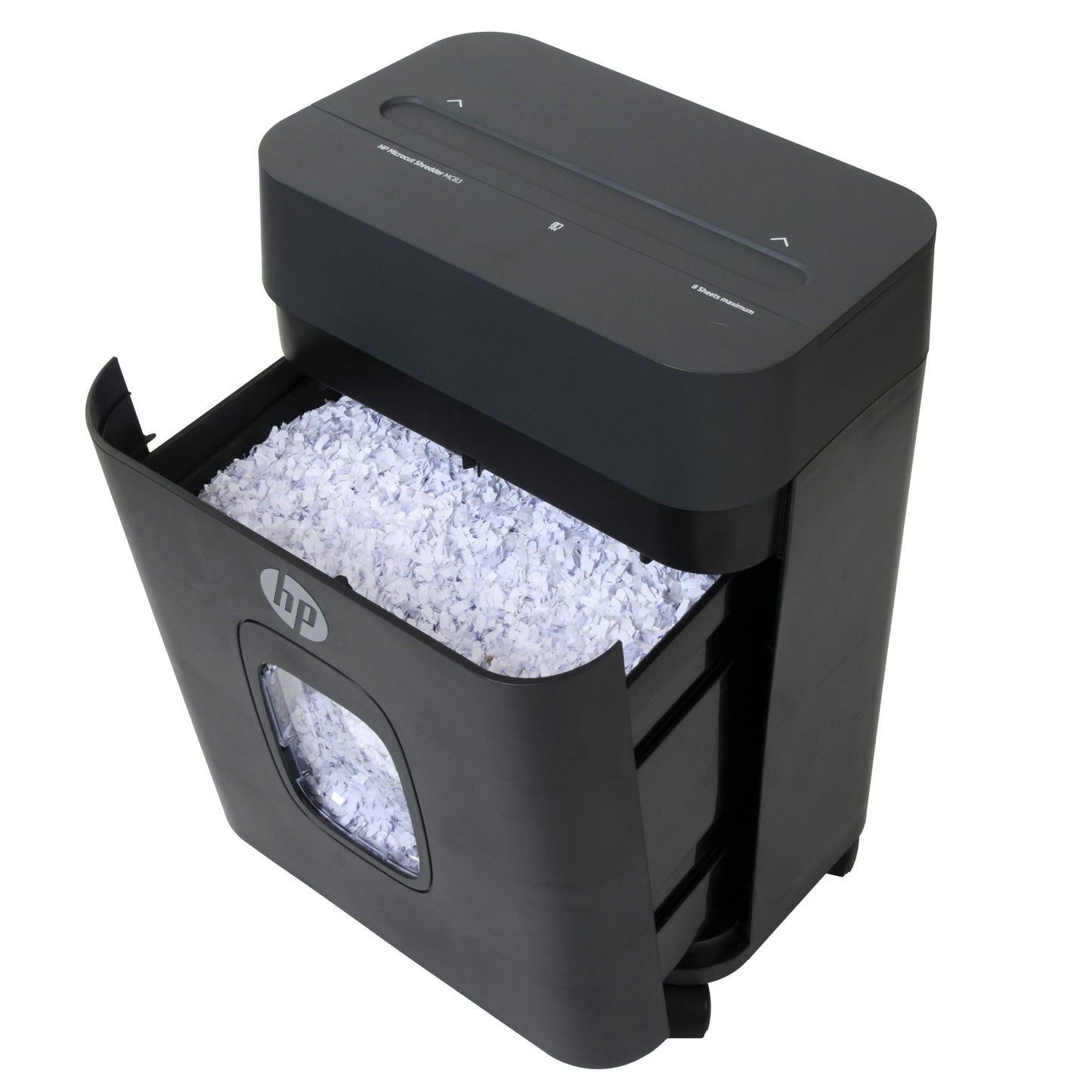 HP 8Sheet Microcut Shredder - Paper and Credit Cards, 3.4Gallon Basket, Caster Wheels