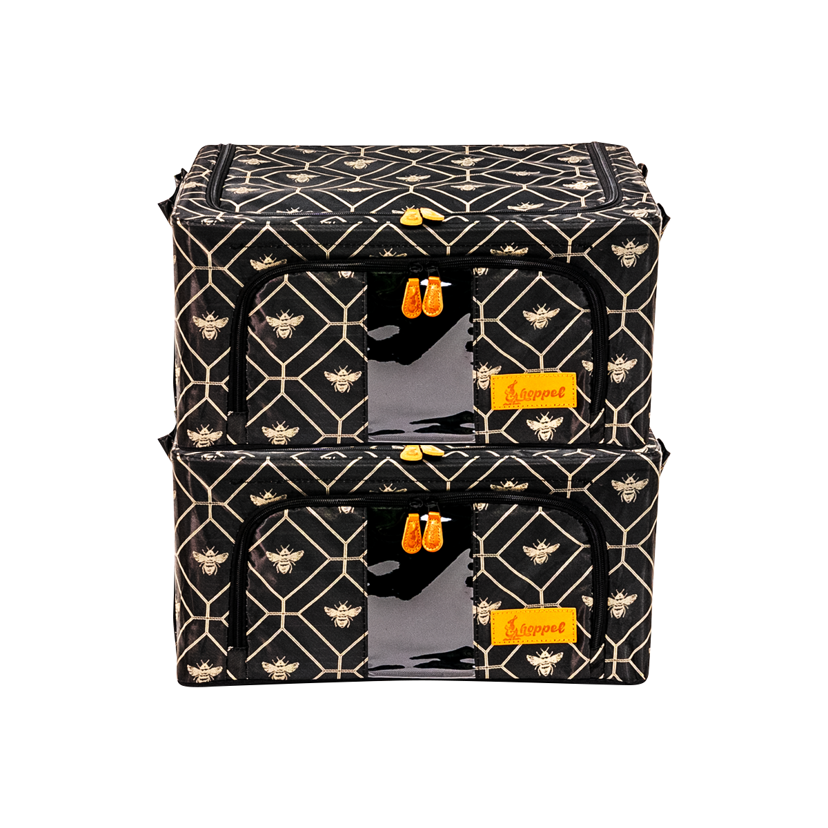Hoppel Small Collapsible Triple Entry Pop Up Storage Bin (24 liters / 6.5 gallons) - 2 Pack