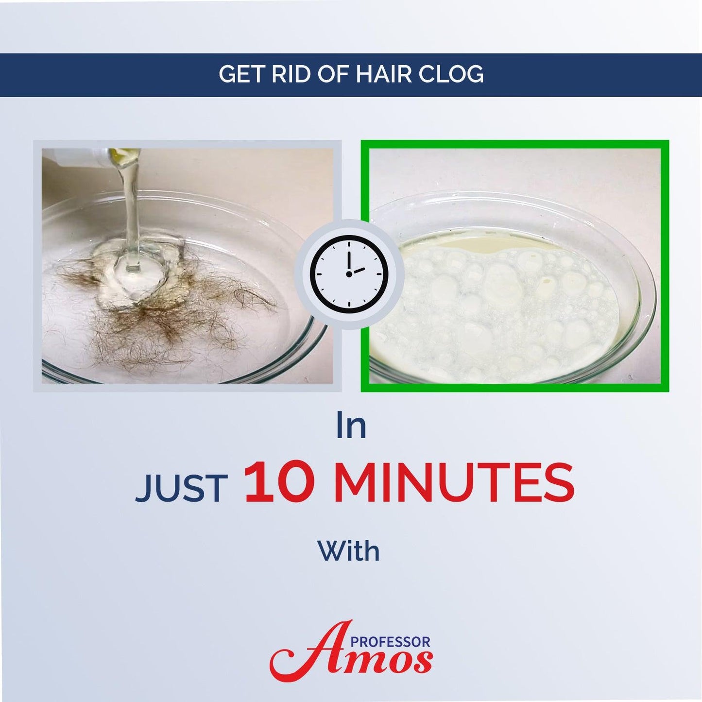 Professor Amos 32oz Superfast Drain Cleaner Clears Clogs in Minutes! Made in the USA