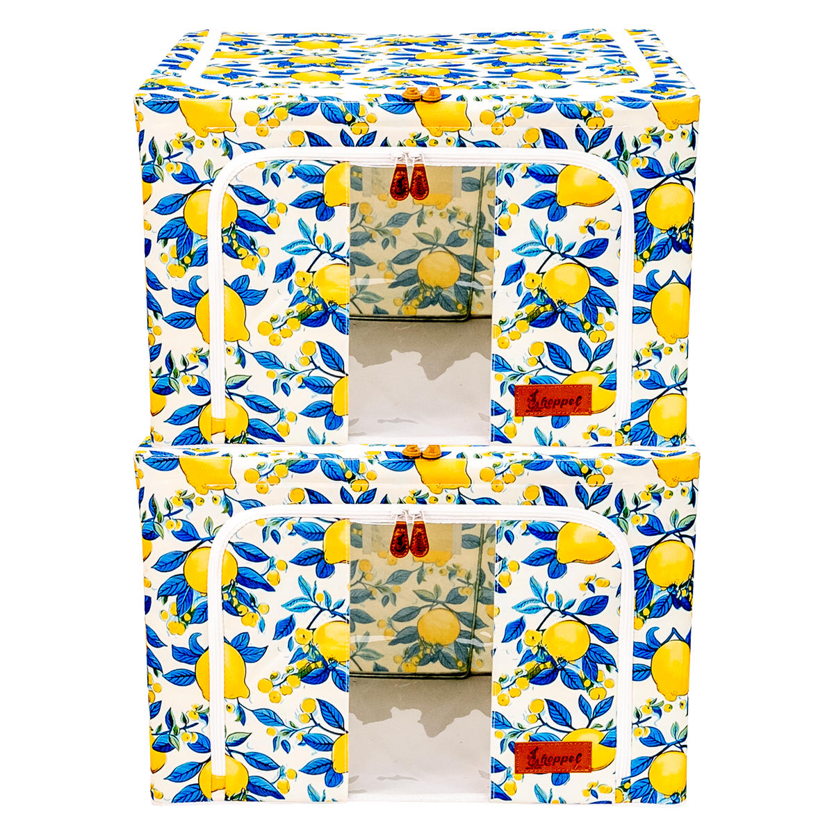 Hoppel Large Collapsible Triple Entry Pop Up Storage Bin (60 liters / 16 gallons)- 2 Pack