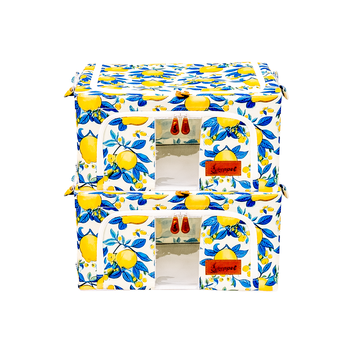 Hoppel Small Collapsible Triple Entry Pop Up Storage Bin (24 liters / 6.5 gallons) - 2 Pack