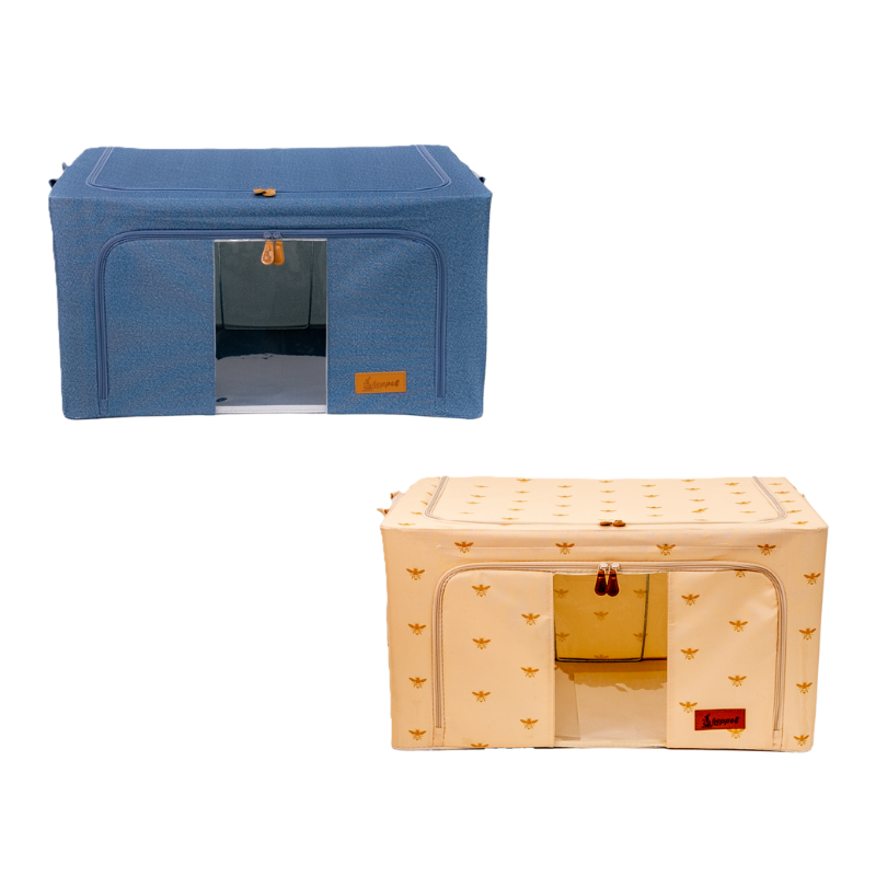 Hoppel X-Large Mix & Match Triple Entry Pop Up Storage Bin (80 liters / 21 gallons) - 2 Pack