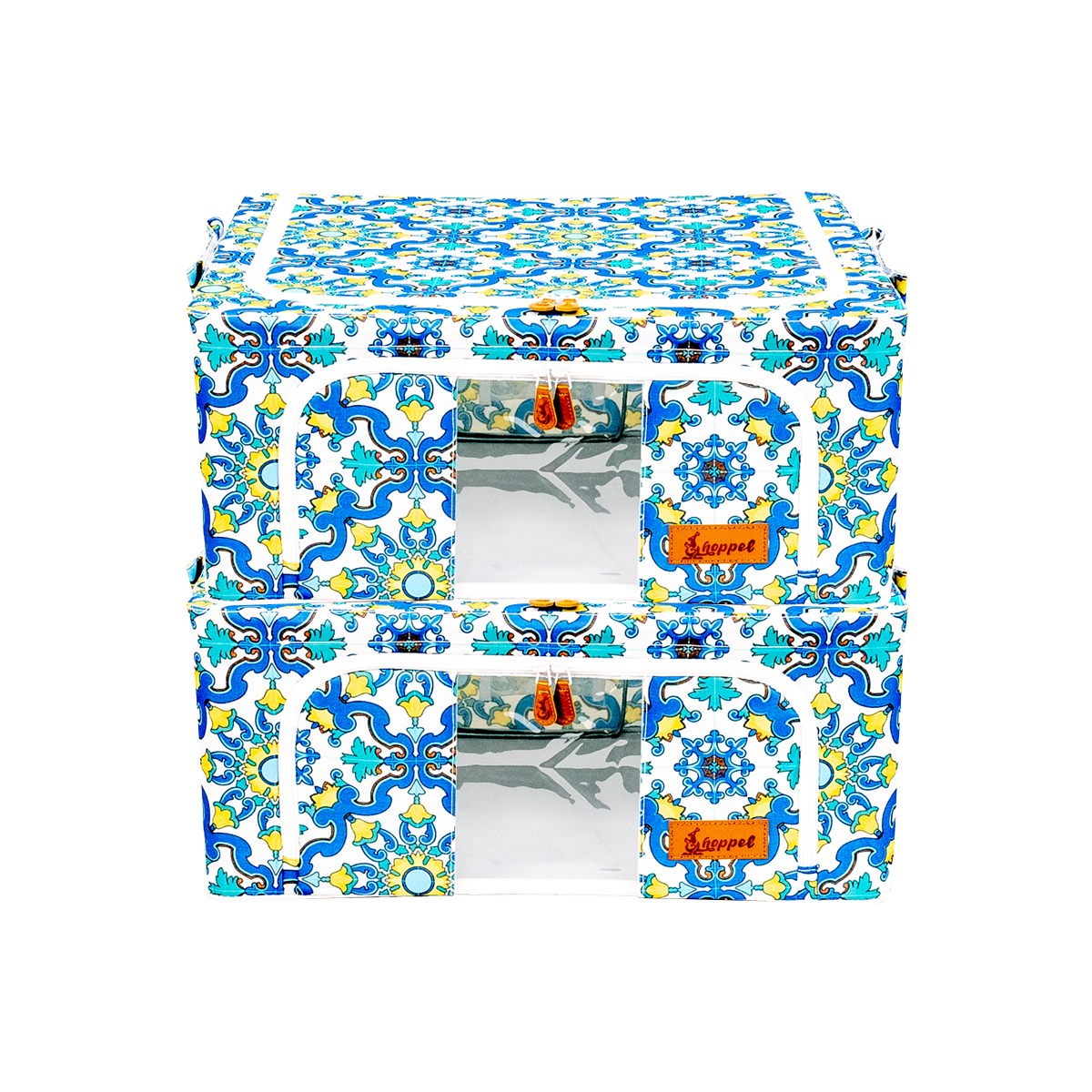 Hoppel Medium Collapsible Triple Entry Pop Up Storage Bin (44 liters / 12 gallons) - 2 Pack