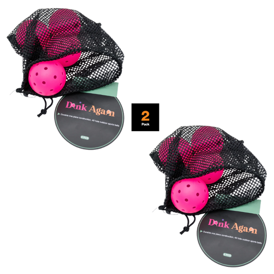 Dink Again Set of 6 2-Pack Premium Pickleball Balls with Bag 26 Holes Outdoor/Indoor - Aerodynamic Precision for Pickleball Tournament Play (Orange & Pink)