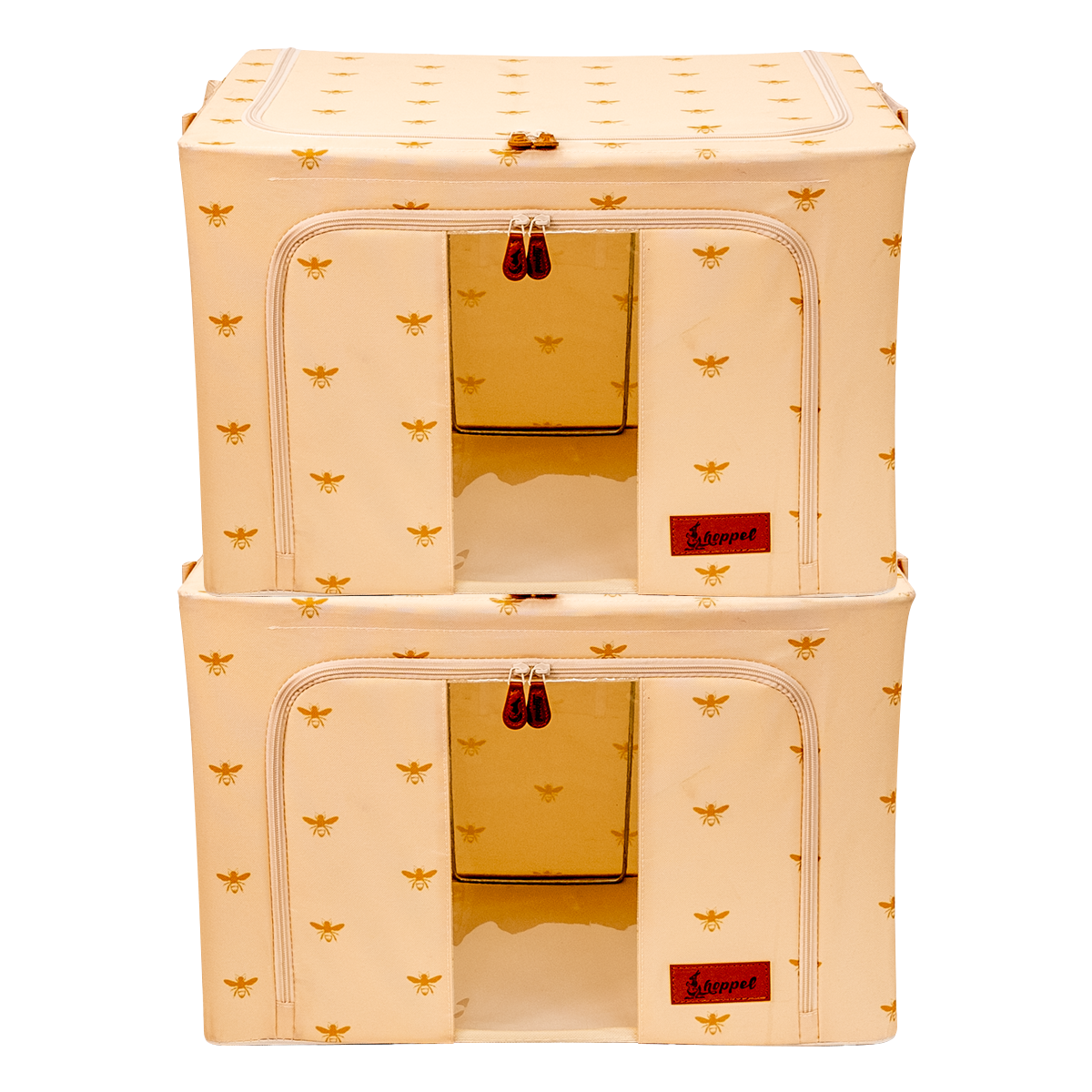 Hoppel Large Collapsible Triple Entry Pop Up Storage Bin (60 liters / 16 gallons)- 2 Pack