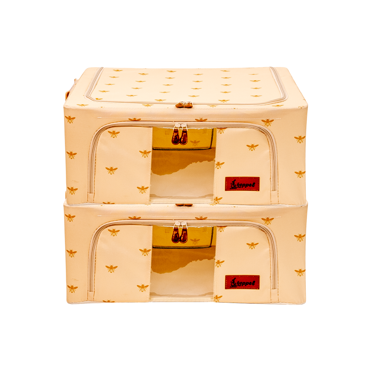 Hoppel Medium Collapsible Triple Entry Pop Up Storage Bin (44 liters / 12 gallons) - 2 Pack