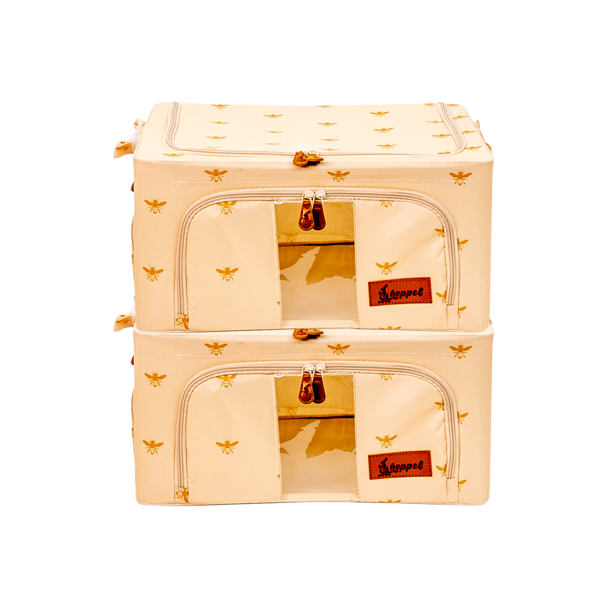 Hoppel Small Collapsible Triple Entry Pop Up Storage Bin (24 liters / 6.5 gallons) - 2 Pack