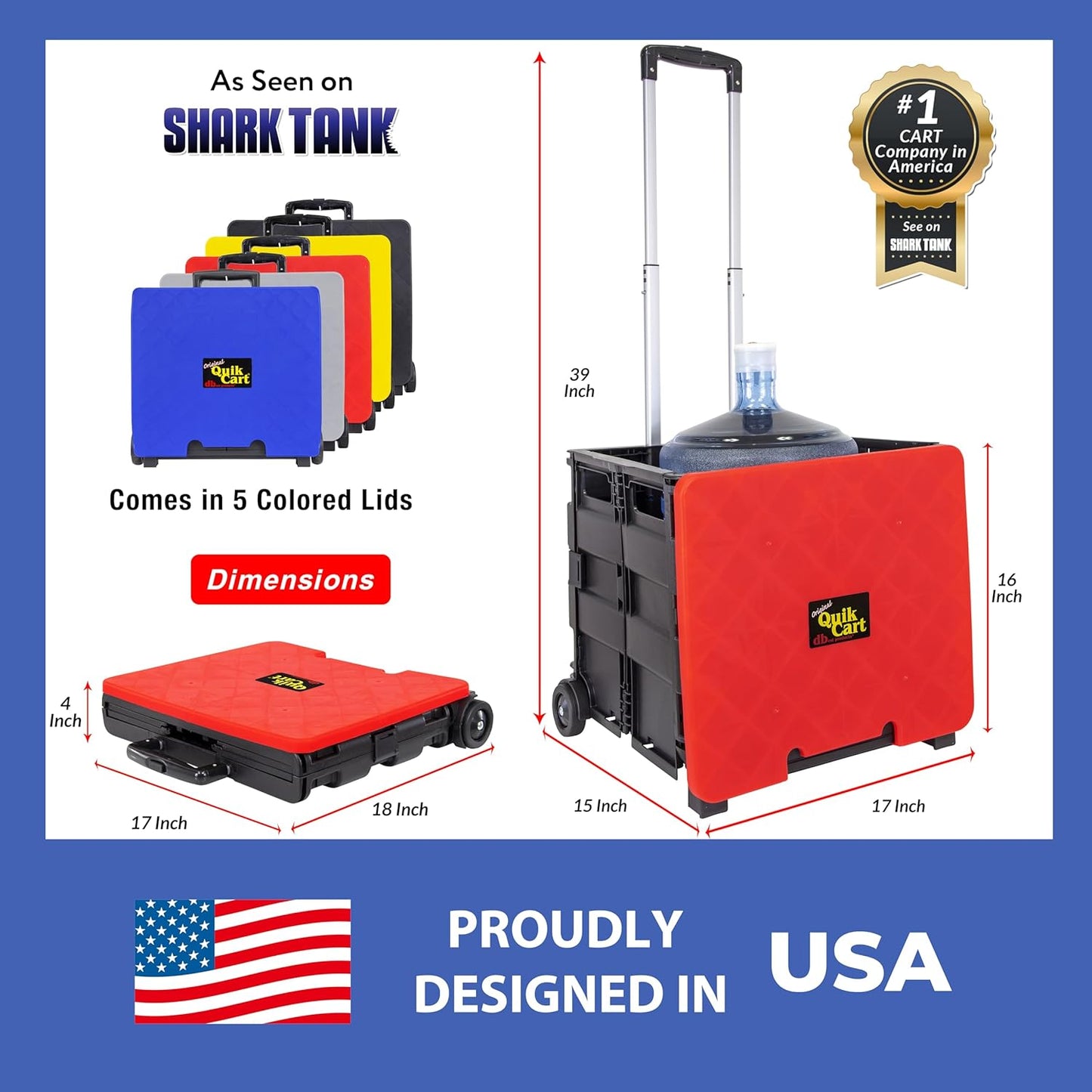 dbest products Quik Cart Collapsible Rolling Crate on Wheels for Teachers Tote Basket 80 lbs Capacity, Made from Heavy Duty Plastic and used as a Seat