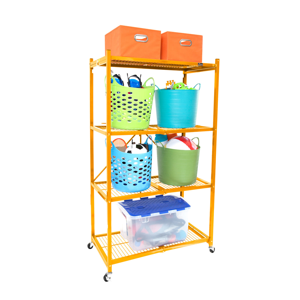 Origami PRO Large Foldable Origami Rack No Assembly Required! Weight Capacity 1200lbs! Powder Coated Steel. 360 Degree Caster Wheels.