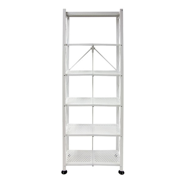 Origami 6Tier Book Shelf, Tall and Slim with Decorative Sides, No Assembly Required