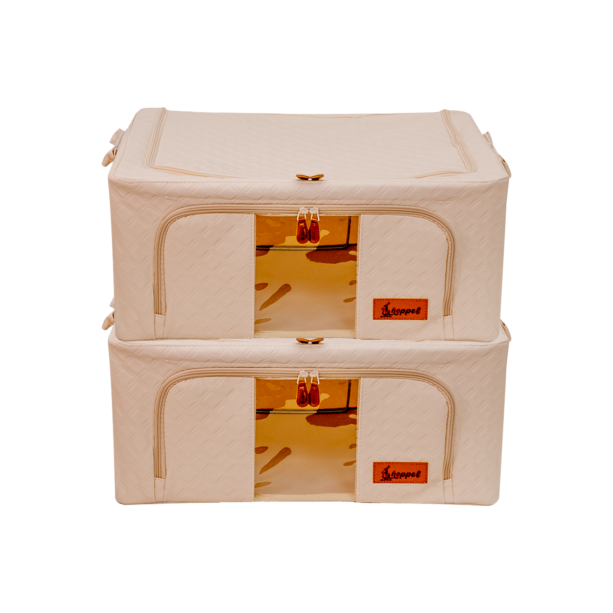 Hoppel Medium Collapsible Triple Entry Pop Up Storage Bin (44 liters / 12 gallons) - 2 Pack