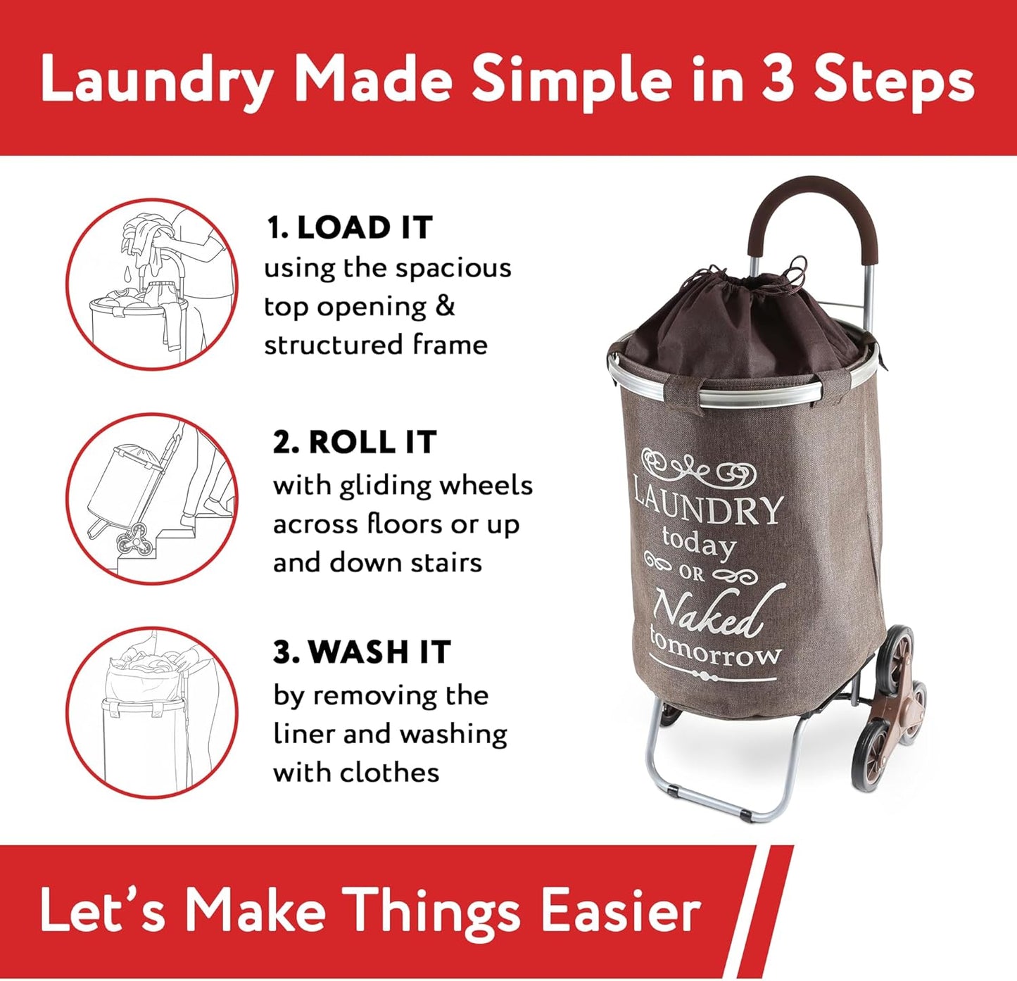 dbest Products Stair Climber Laundry Bag Trolley Dolly