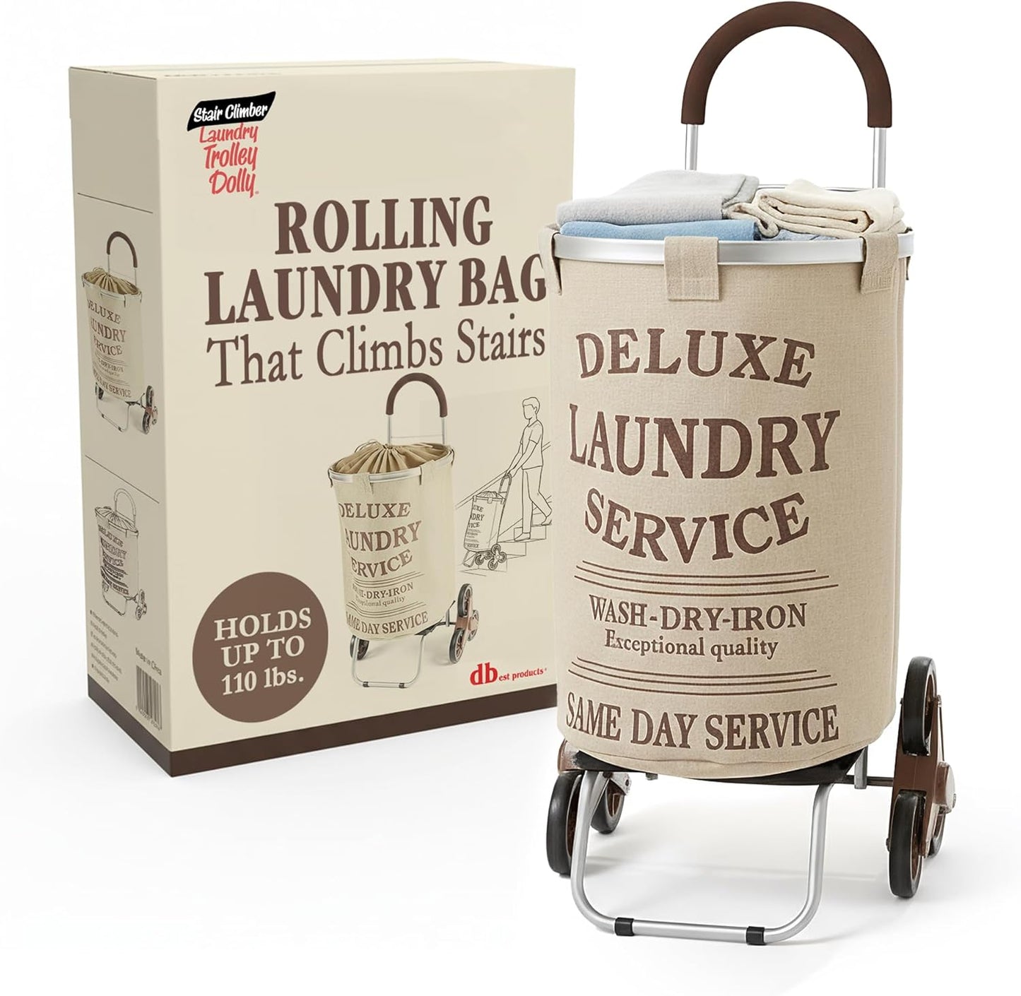 dbest Products Stair Climber Laundry Bag Trolley Dolly