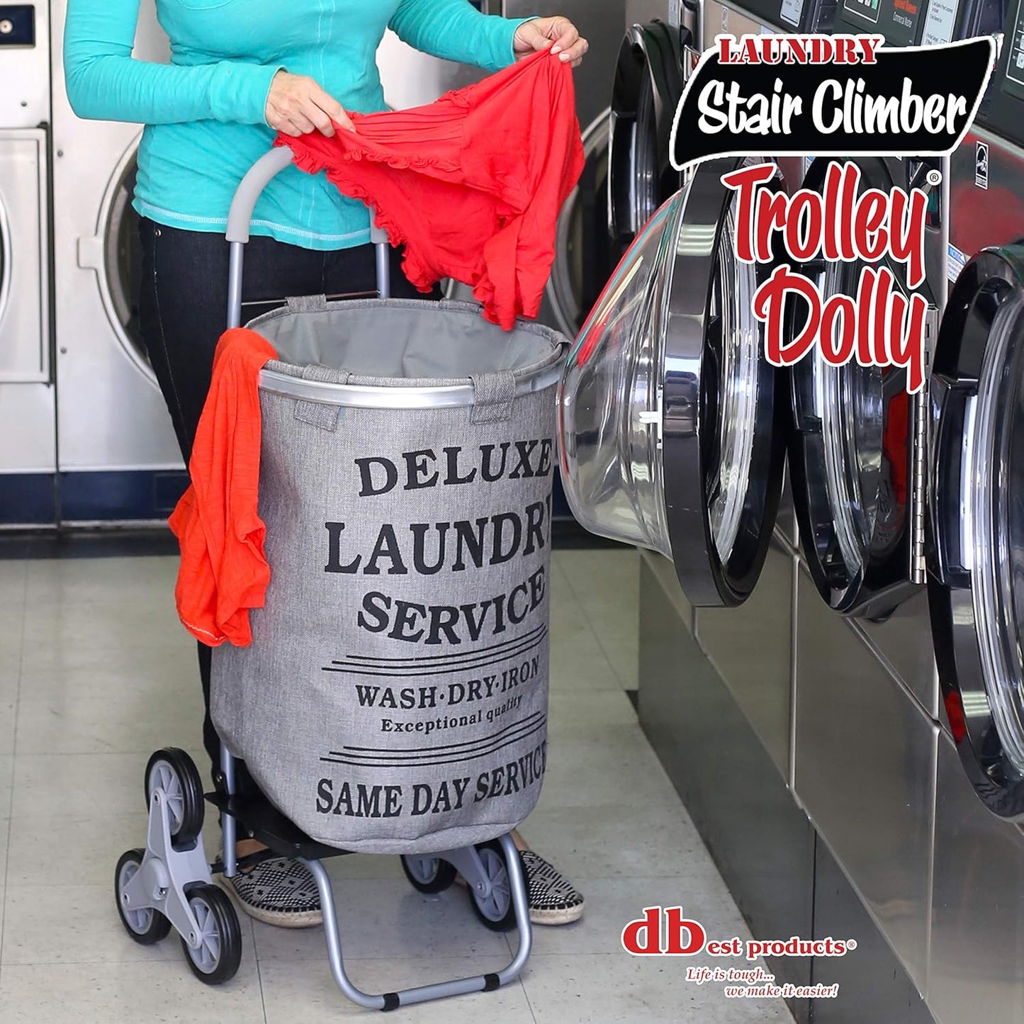 dbest Products Stair Climber Laundry Bag Trolley Dolly