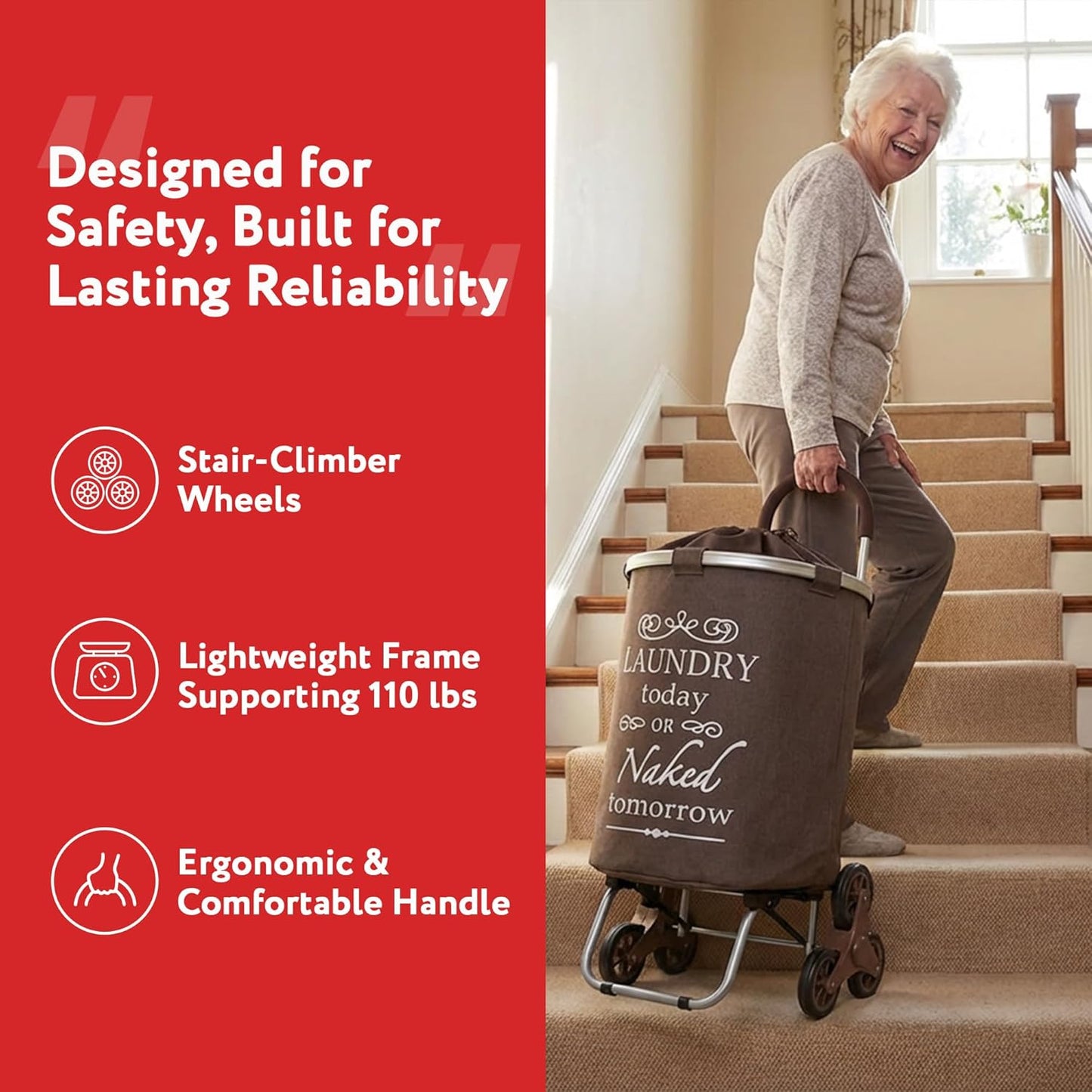 dbest Products Stair Climber Laundry Bag Trolley Dolly