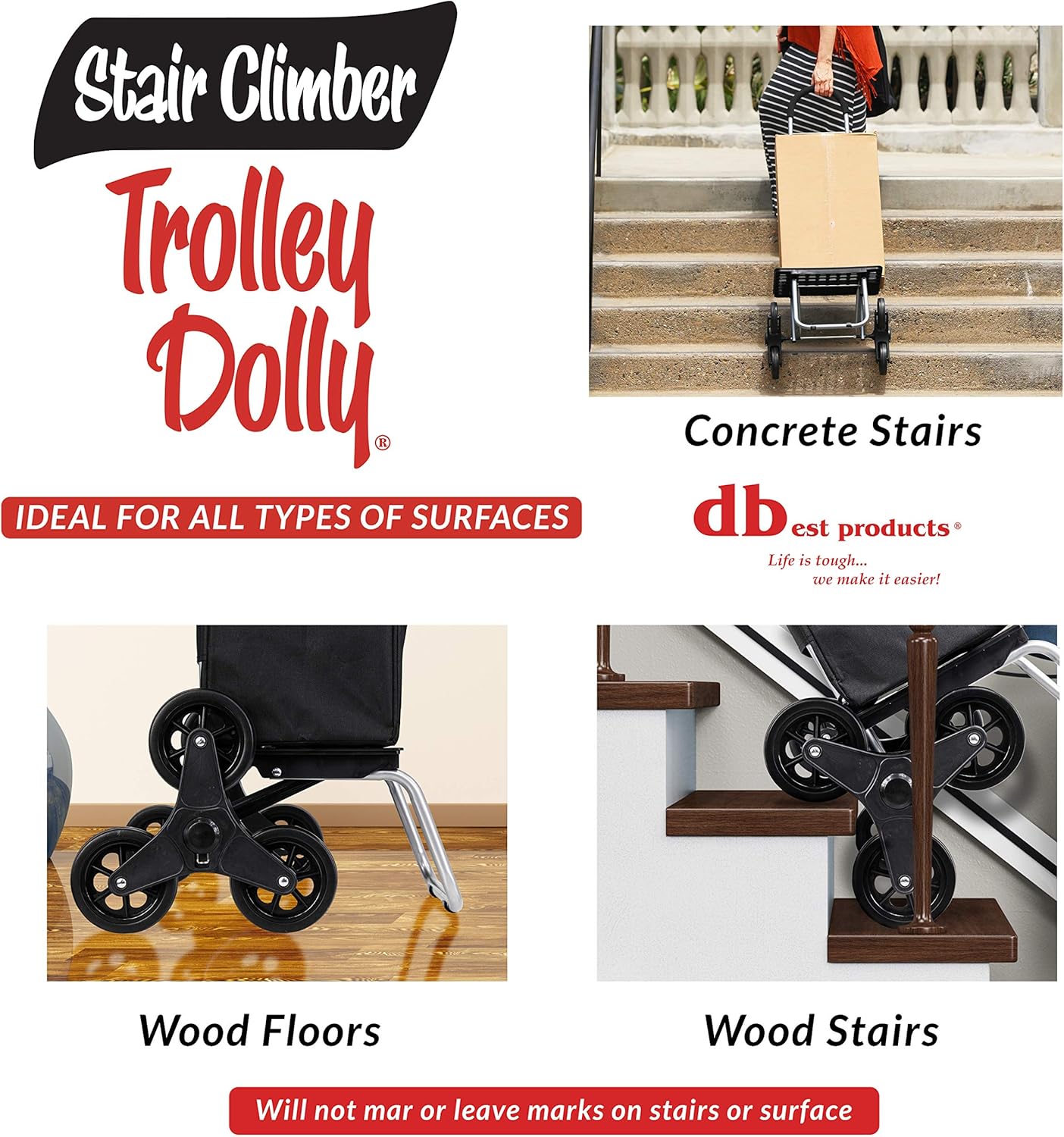 dbest products Stair Climber Trolley Dolly