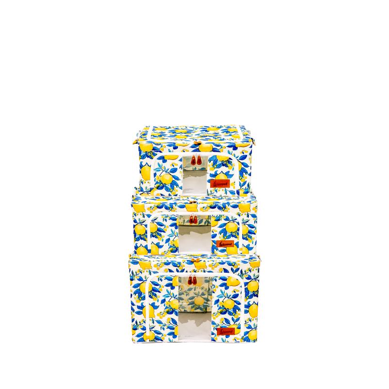 Hoppel "Try Me" 3-Pack Bundle Collapsible Triple Entry Pop Up Storage Bins - Includes 1 Small Bin + 1 Medium Bin + 1 Large Bin