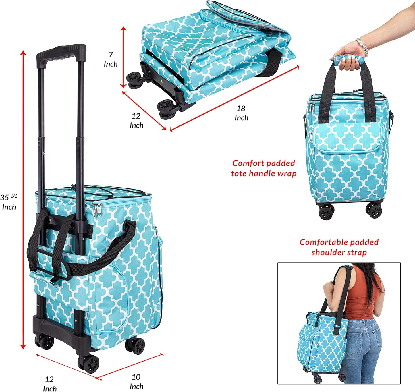 dbest Products Ultra Compact Cooler Smart Cart 360 Insulated Collapsible Rolling Tailgate BBQ Beach