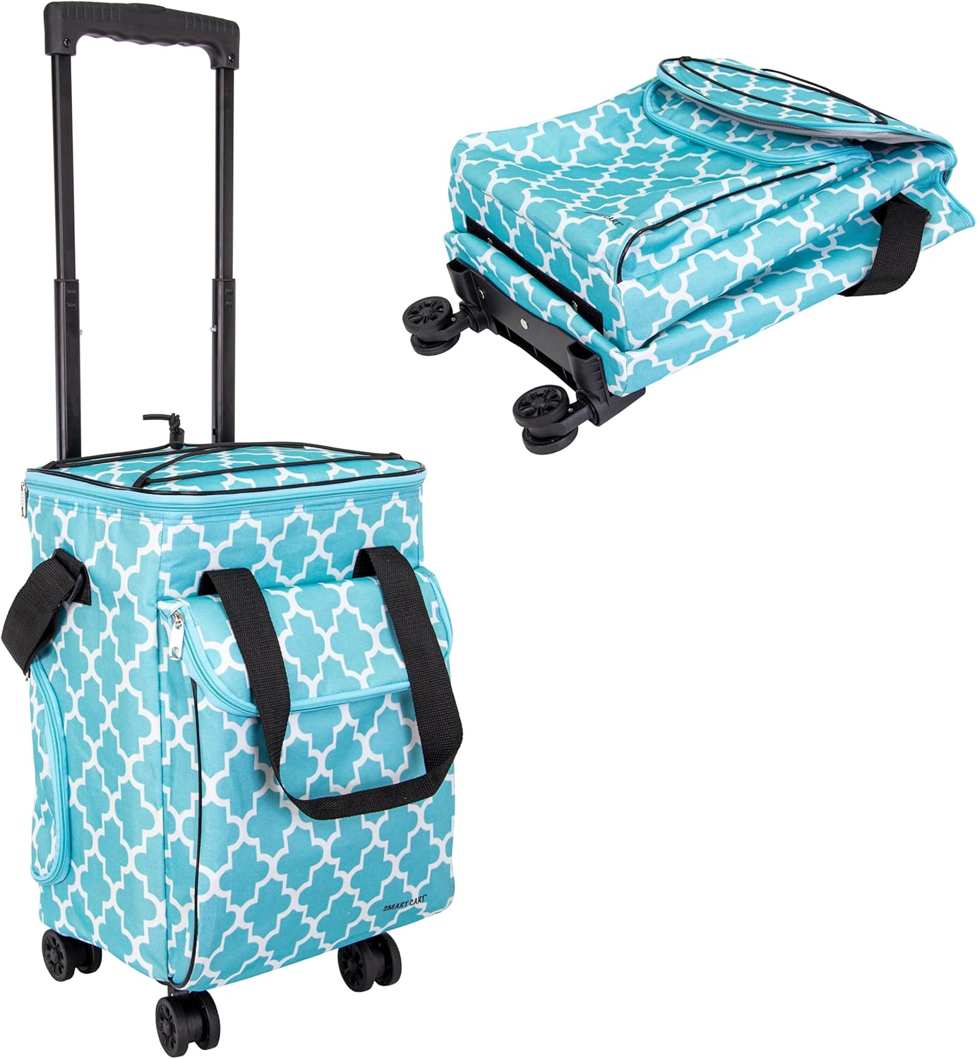 dbest Products Ultra Compact Cooler Smart Cart 360 Insulated Collapsible Rolling Tailgate BBQ Beach