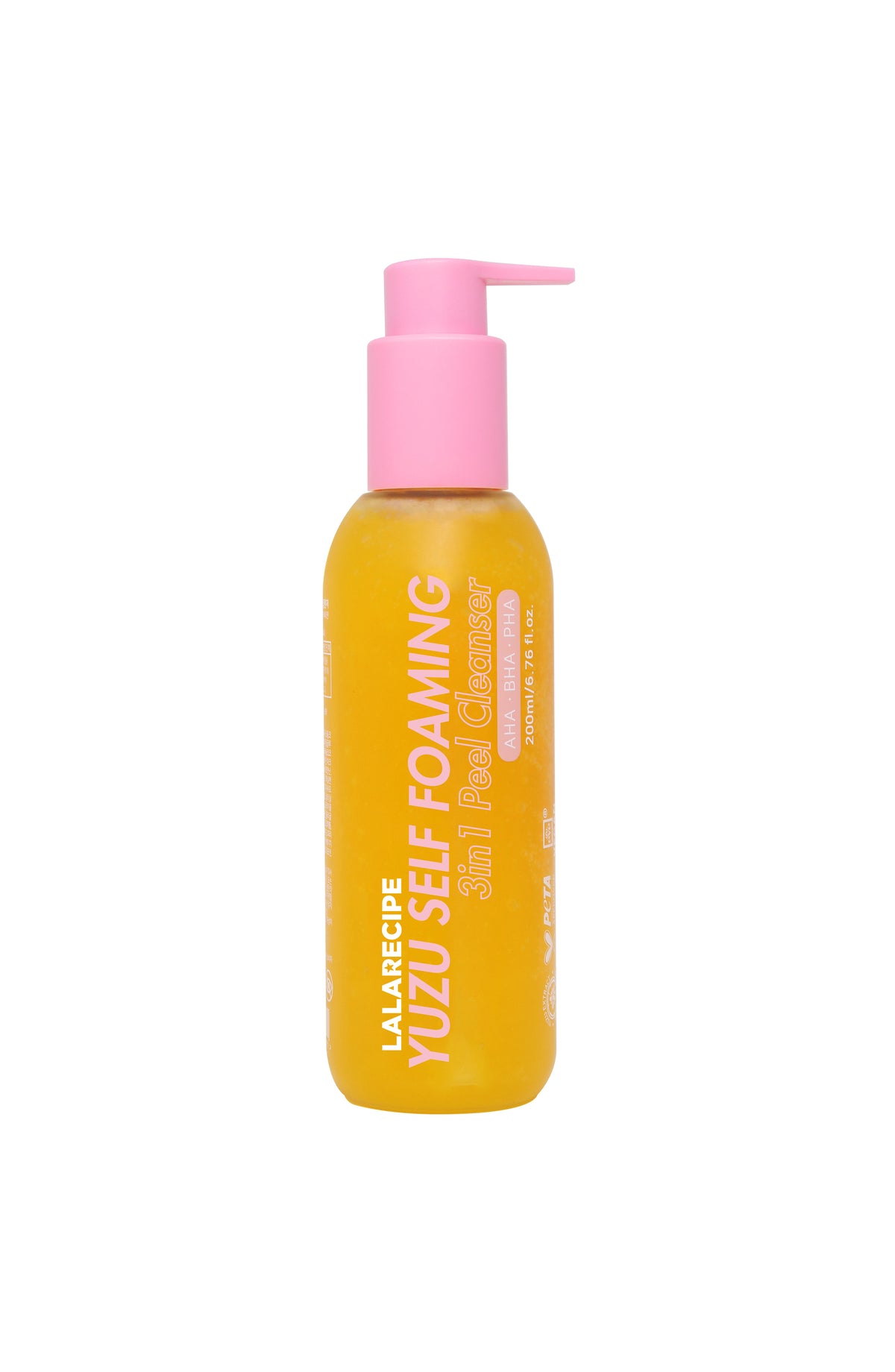LALARECIPE Yuzu Vita C 3-in-1 Self Foaming Cleanser, Oxygen Bubble Cleanser + Gentle Exfoliator + Makeup Remover all in one product. 6.76 fluid oz