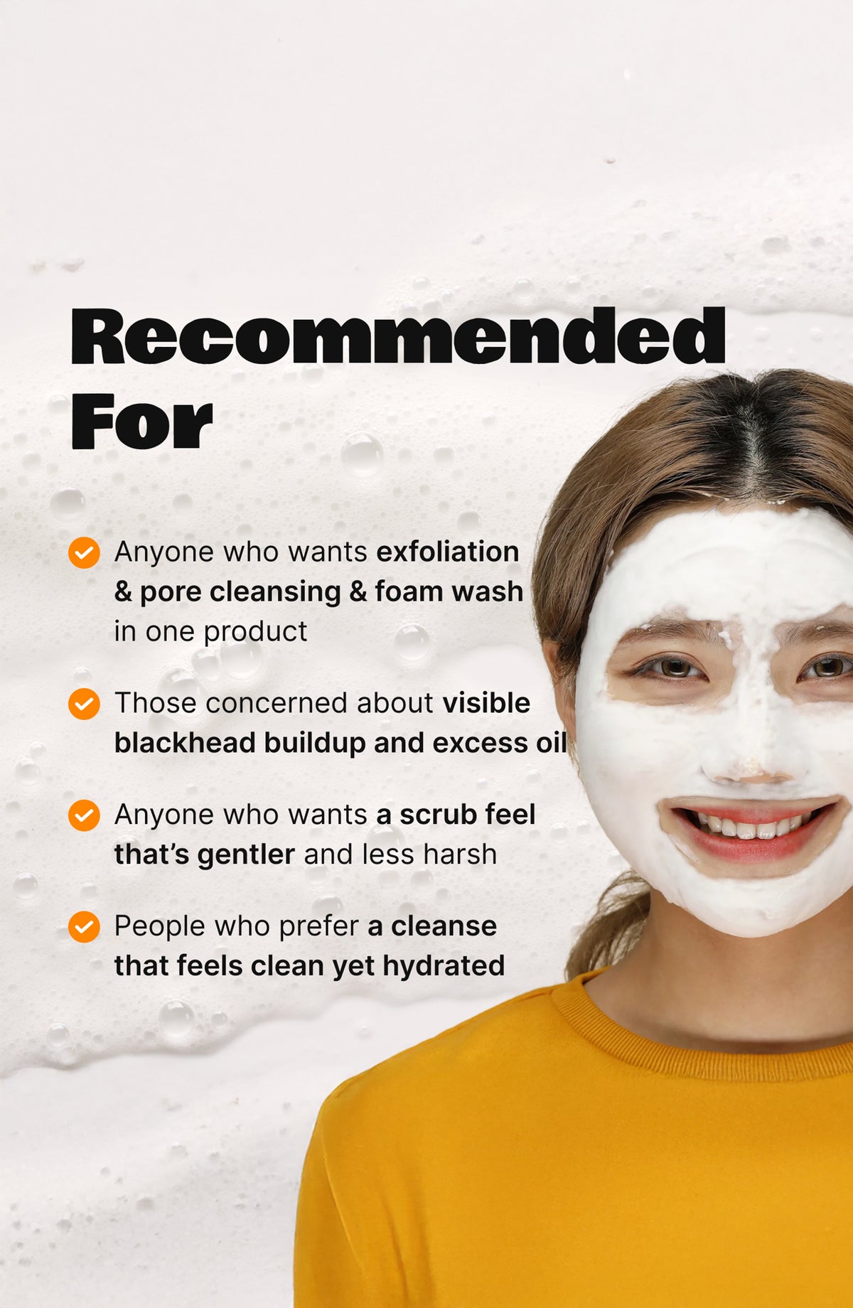 LALARECIPE Yuzu Vita C 3-in-1 Self Foaming Cleanser, Oxygen Bubble Cleanser + Gentle Exfoliator + Makeup Remover all in one product. 6.76 fluid oz