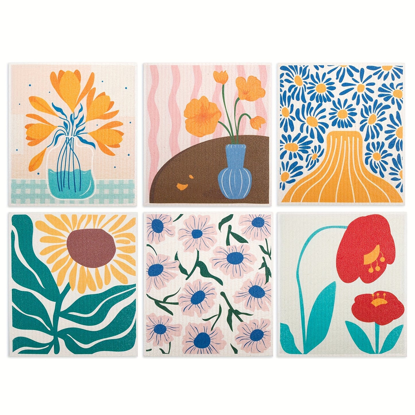 Aristo Mats Goods Swedish Towels Multi 6-Pack - Eco-Friendly Craftsmanship / Reusable & Compostable