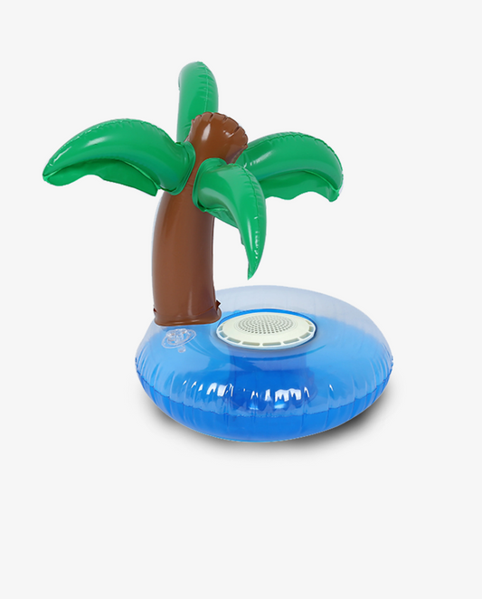 Aqua Jams Palm  Tree Bluetooth Inflatable Floating Speaker & Cup Holder